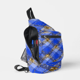 BANDOLERA ROYAL BLUE & GOLD PURPURINA PARECE PATRÓN DE LA PL