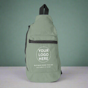 Bandolera Sage Green Text & Logo l Empresa promocional