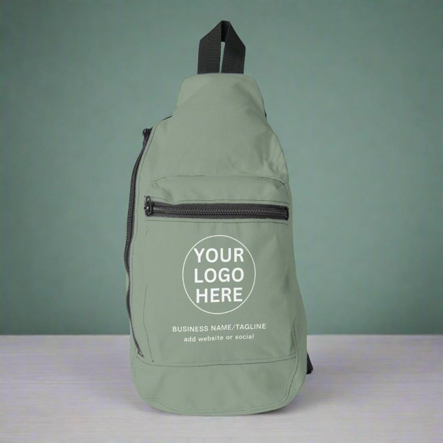 Bandolera Sage Green Text & Logo l Empresa promocional (Subido por el creador)