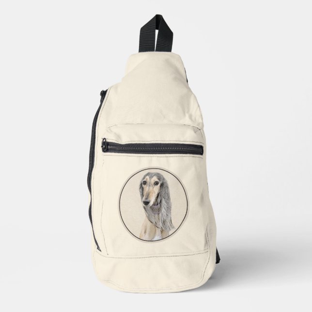 Bandolera Saluki Pintar Fawn Sable Cute Original Dog Art (Anverso)
