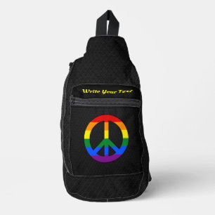 Bandolera signo de paz de la bandera LGBT