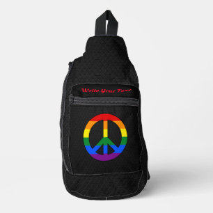 Bandolera signo de paz de la bandera LGBT
