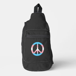 Bandolera signo de paz de la bandera transgénero