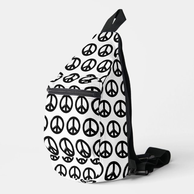Bandolera Símbolo de Paz 3D Negro (Esquina derecha)