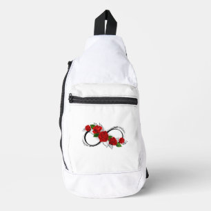 Bandolera Símbolo infinito con rosas rojas