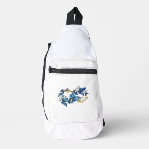 Bandolera Símbolo infinito de mariposas Morpho azules