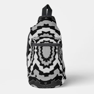 Bandolera Sling Bag, un diseño clásico retro negro y gris