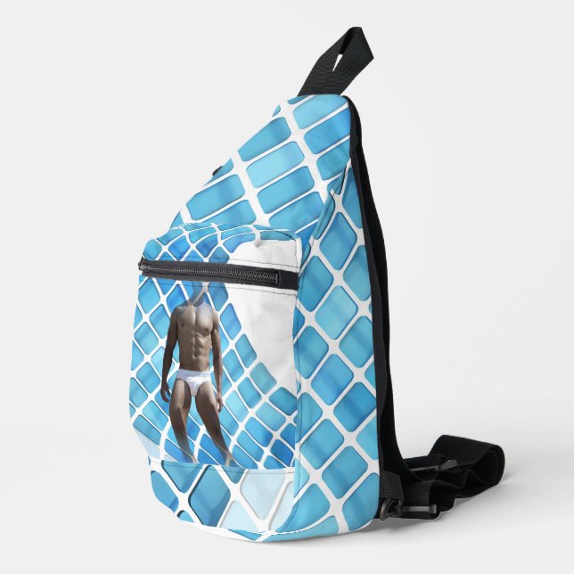 Bandolera SlipperyJoe hombre muscular seis empates abs macho (Esquina derecha)