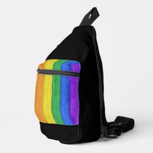 Bandolera SlipperyJoe's clásico arcoíris táctil hecho a mano