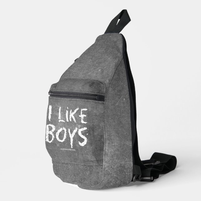 Bandolera SlipperyJoe's I Like Boys sucia tiza la oscuridad (Esquina derecha)