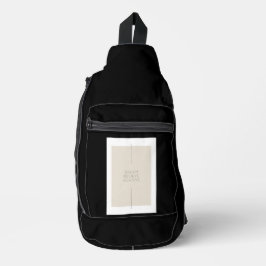 Bandolera Sofisticado monograma moderno de color beige negro