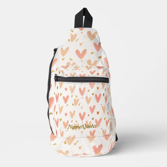 Bandolera Soft Pink Hearts Seamless Pattern (Anverso)