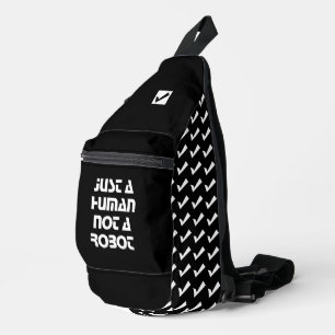 Bandolera Solo un Humano No un Robot Negro Blanco Moderno