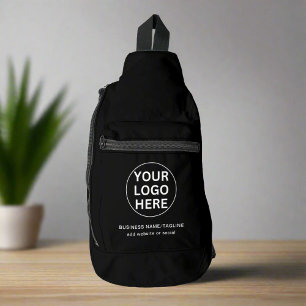 Bandolera Su logotipo empresarial y texto aquí en blanco y n