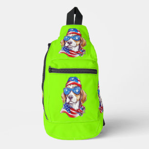 Bandolera Sublimación de perro del 4 de julio-66361