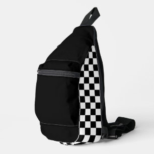 Bandolera Tablero de ajedrez simple en blanco y negro