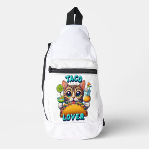 Bandolera Taco Lover Cat Con Bebida Refresca