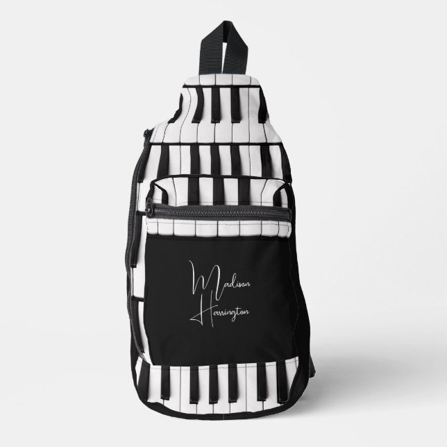 Bandolera Teclas de piano de nombre personalizado (Anverso)
