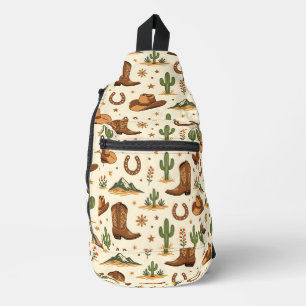 Bandolera Tema de país occidental con cactus