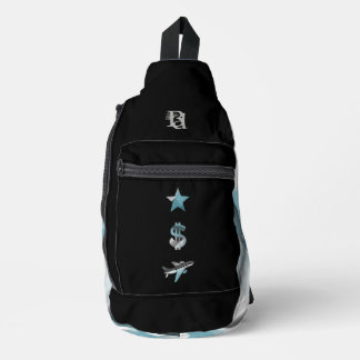 Bandolera Tendencia RICH Sling Bag Resumen Océano Azul