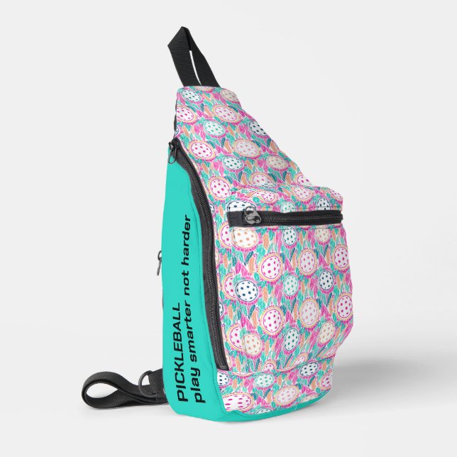 Bandolera texto personalizado boho pickleball pastel (Esquina izquierda)