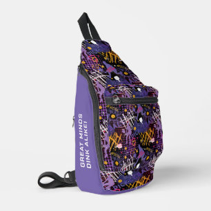 Bandolera texto personalizado Púrpura + Baloncesto amarillo