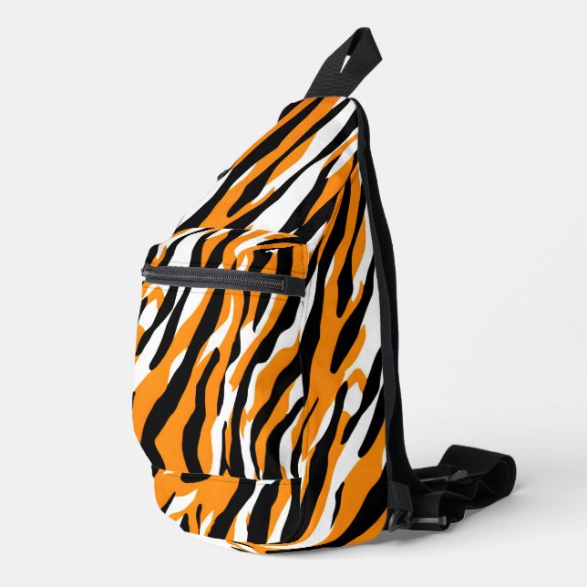 Bandolera Tigre Stripe Naranja negro Patrón de piel de anima (Esquina derecha)