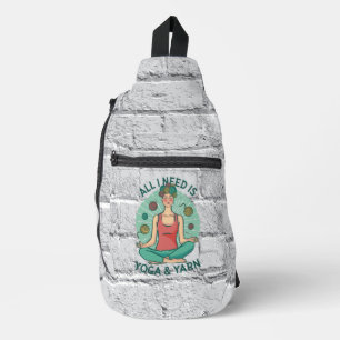 Bandolera Todo lo que necesito es yoga y frases de yarne