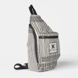 Bandolera Trendy modern art lines Abstract minimal Monogram 