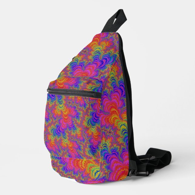 Bandolera Trippy Funky Bold Vibrante Rainbow Abstrtal (Esquina derecha)