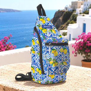 Bandolera Verano Azul Mayólica Sicilia Cítrico Mediterráneo