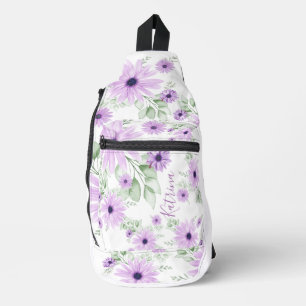 Bandolera Verde violeta personalizado, flores acuáticas