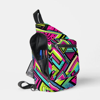 Bandolera Vibes retro geométricas neonesas