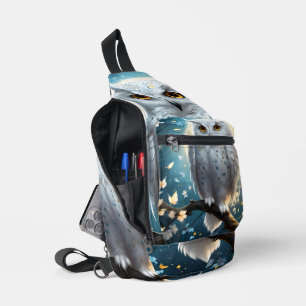 Bandolera Vigilia Lunar: El Búho de Nieve Blanco
