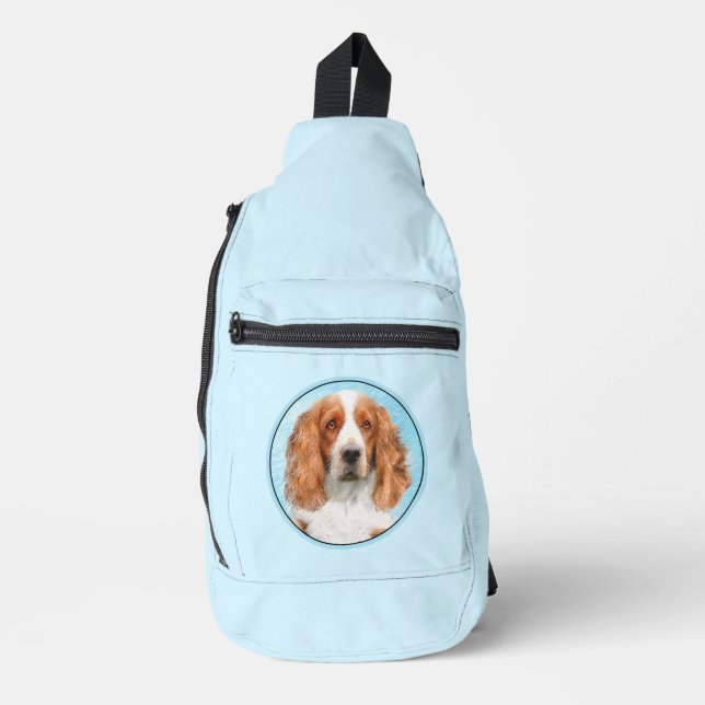 Bandolera Welsh Springer Spaniel Pintura original de arte de (Anverso)