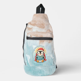 Bandolera Whimsical Penguin Reader Artistic Sling Bag