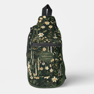 Bandolera Wilhelmina Dark Daisy Floral