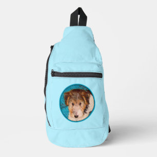 Bandolera Wire Fox Terrier Puppy Pintura Tricolor Perro Arte