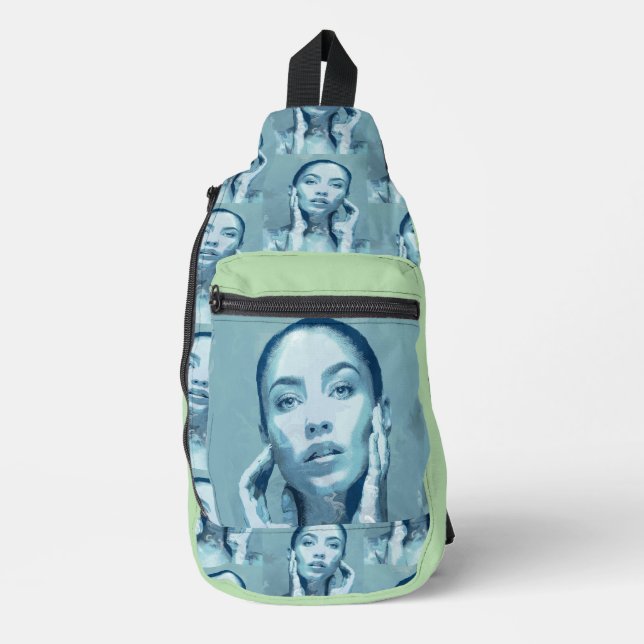 Bandolera "Woman in Blue" Premium Canvas  (Anverso)