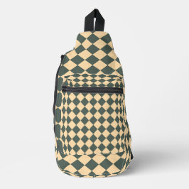 Bandolera Yellow Green Checker Diamond Pattern