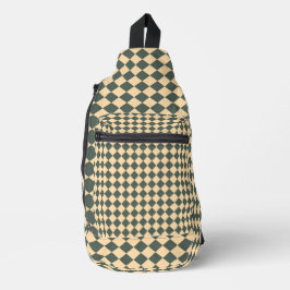 Bandolera Yellow Green Checker Diamond Pattern