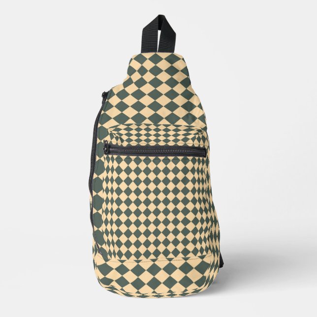 Bandolera Yellow Green Checker Diamond Pattern (Anverso)