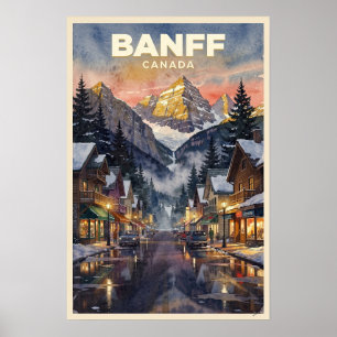 Banff Canadá Póster de Viaje Vintage