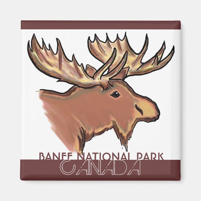 Banff National Park Canada imán de alce marrón (Frente)