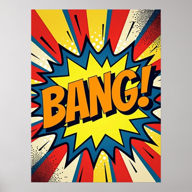 ¡BANG! Poster de estilo cómico de arte pop moderno (Frente)