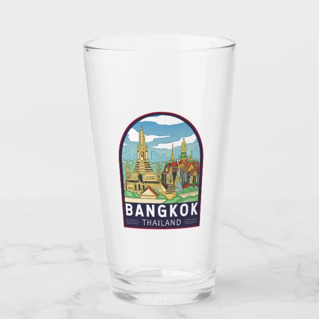 Bangkok Tailandia: El emblema retro de viajes (Anverso)