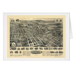 Bangor, mapa panorámico del PA - 1918