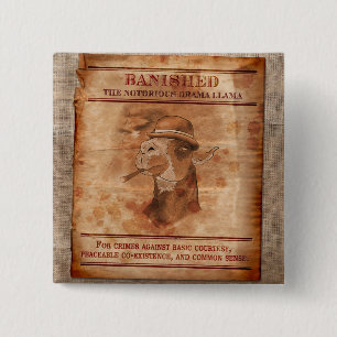 Banish las llamas del drama - 2" botón cuadrado