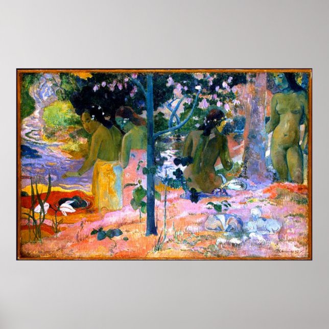 bañistas paul gauguin pintando poster de arte (Frente)