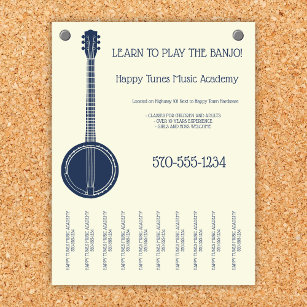 Banjo Lecciones Maestra De Música Lágrima De Flyer